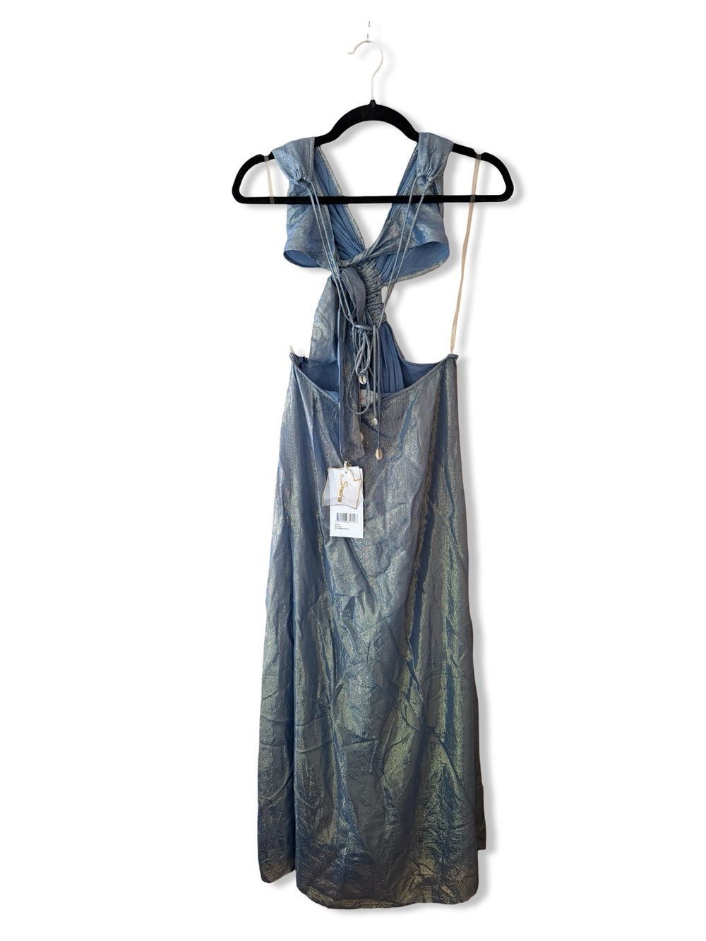 Sundress Bettina Dress Ios Tendre Bleu Blue Halter cutout midi Revolve L - Picture 7 of 12
